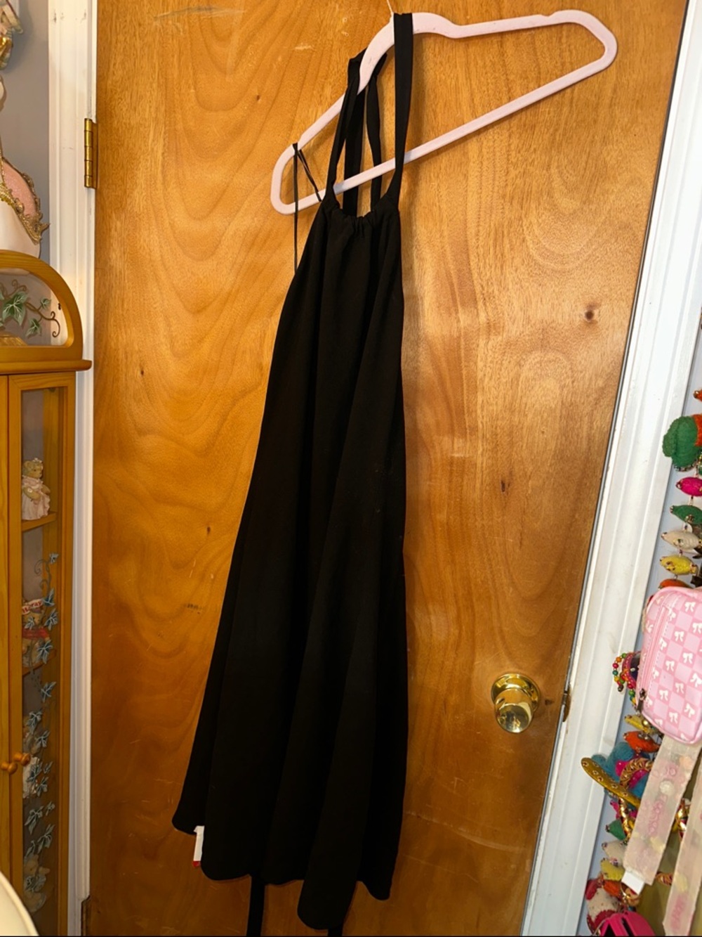 Theory Black Halter Neck Midi Dress